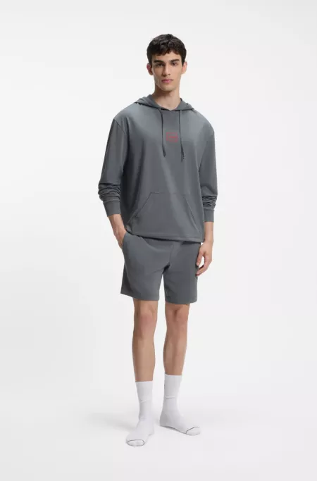 Logo-print loungewear shorts in stretch cotton