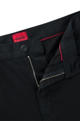 Extra-slim-fit jeans in black satin denim, Black