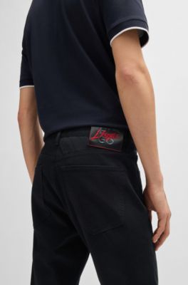 Extra-slim-fit jeans in black satin denim, Black