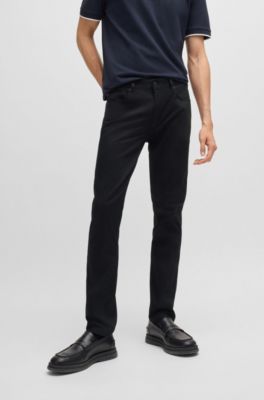 Extra-slim-fit jeans in black satin denim, Black