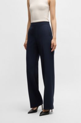 Straight-fit trousers stretch fabric