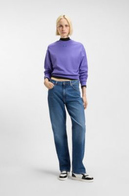 Blue-logo top in stretch cotton, Black