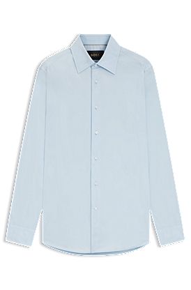 Slim-fit shirt in stretch cotton poplin