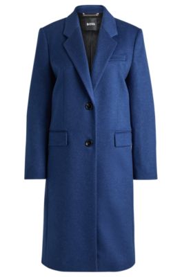 Hugo Boss Slim-fit Business Coat In Wool And Cashmere In Patterned