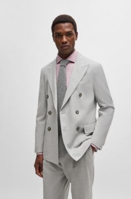 BOSS - Regular-fit shirt in stretch cotton with diagonal stripes