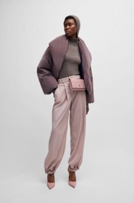 NAOMI x BOSS knitted hoodie in lightweight merino wool, Light Grey