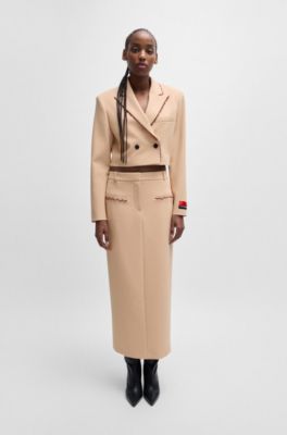 HUGO - HUGO x Les Benjamins regular-fit cropped jacket with beaded