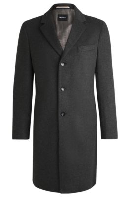 Abrigo slim fit en lana virgen y cashmere, Gris