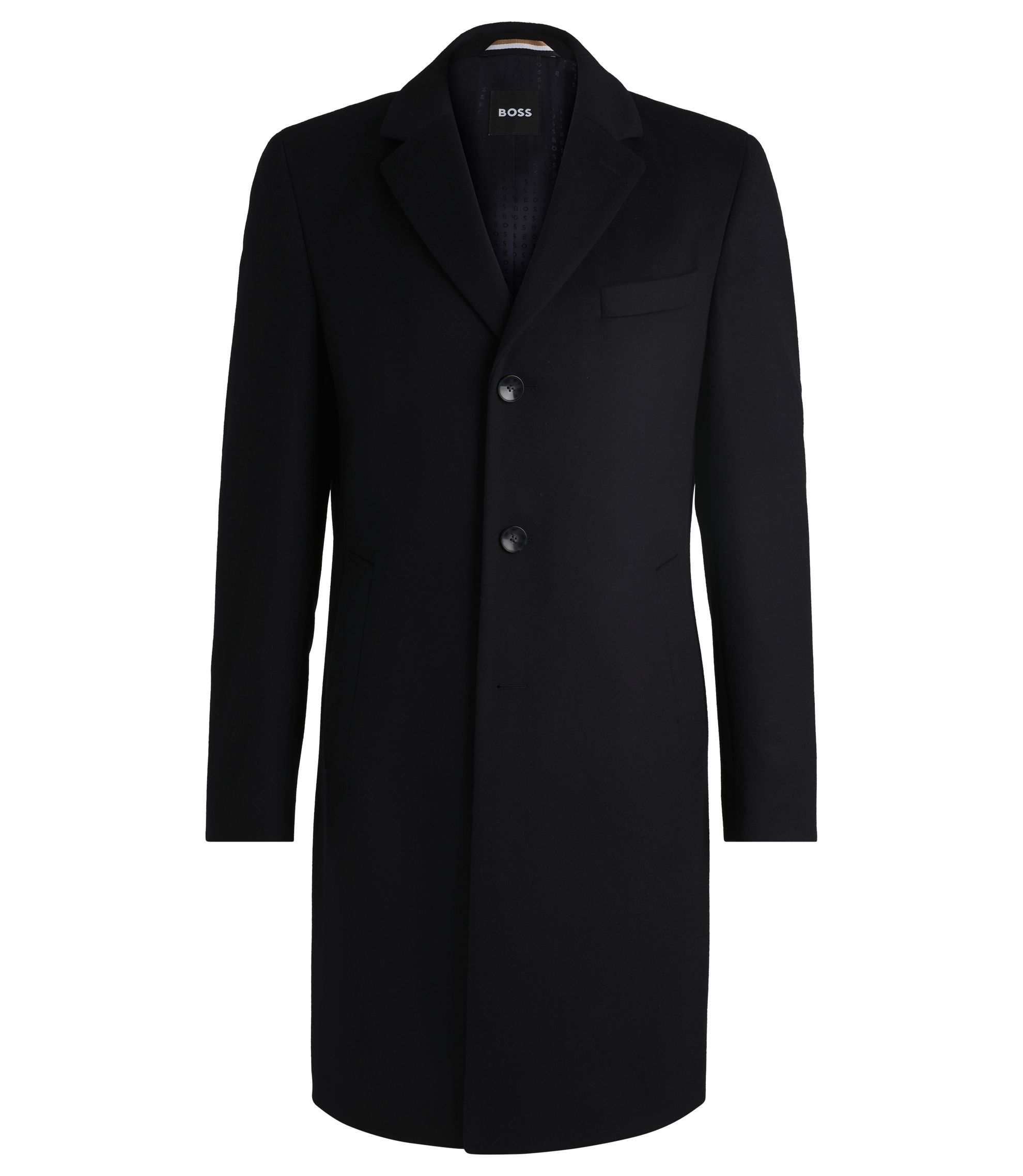 BOSS - Slim-fit coat in wool and cashmere - Dark Blue