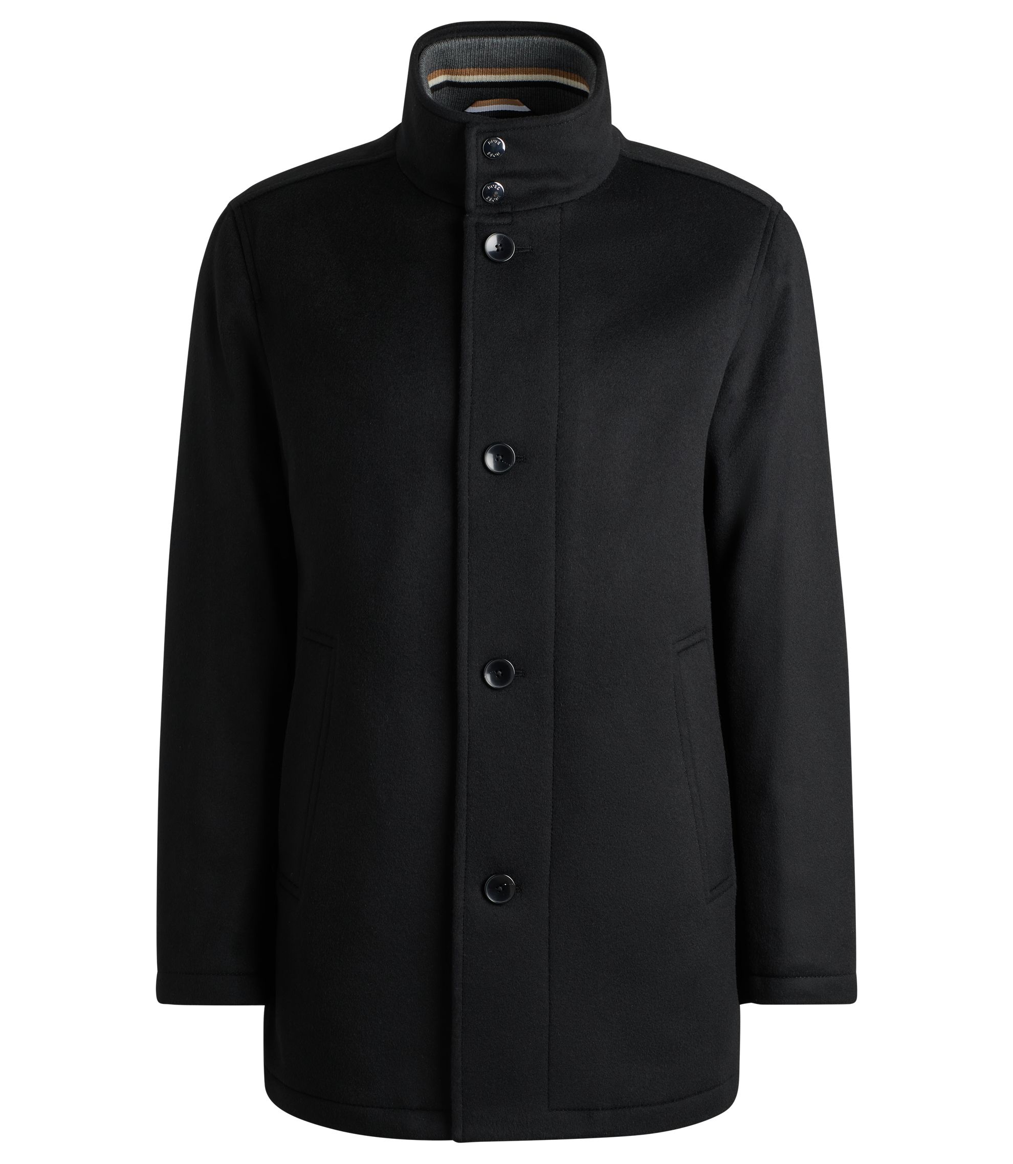 BOSS - Relaxed-fit short coat in wool and cashmere - Black