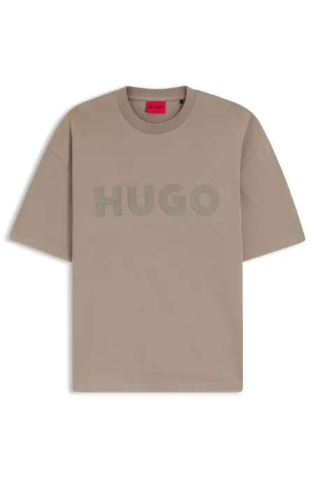 Oversized-fit T-shirt in cotton with reflective logo