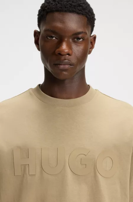 Oversized-fit T-shirt in cotton with reflective logo
