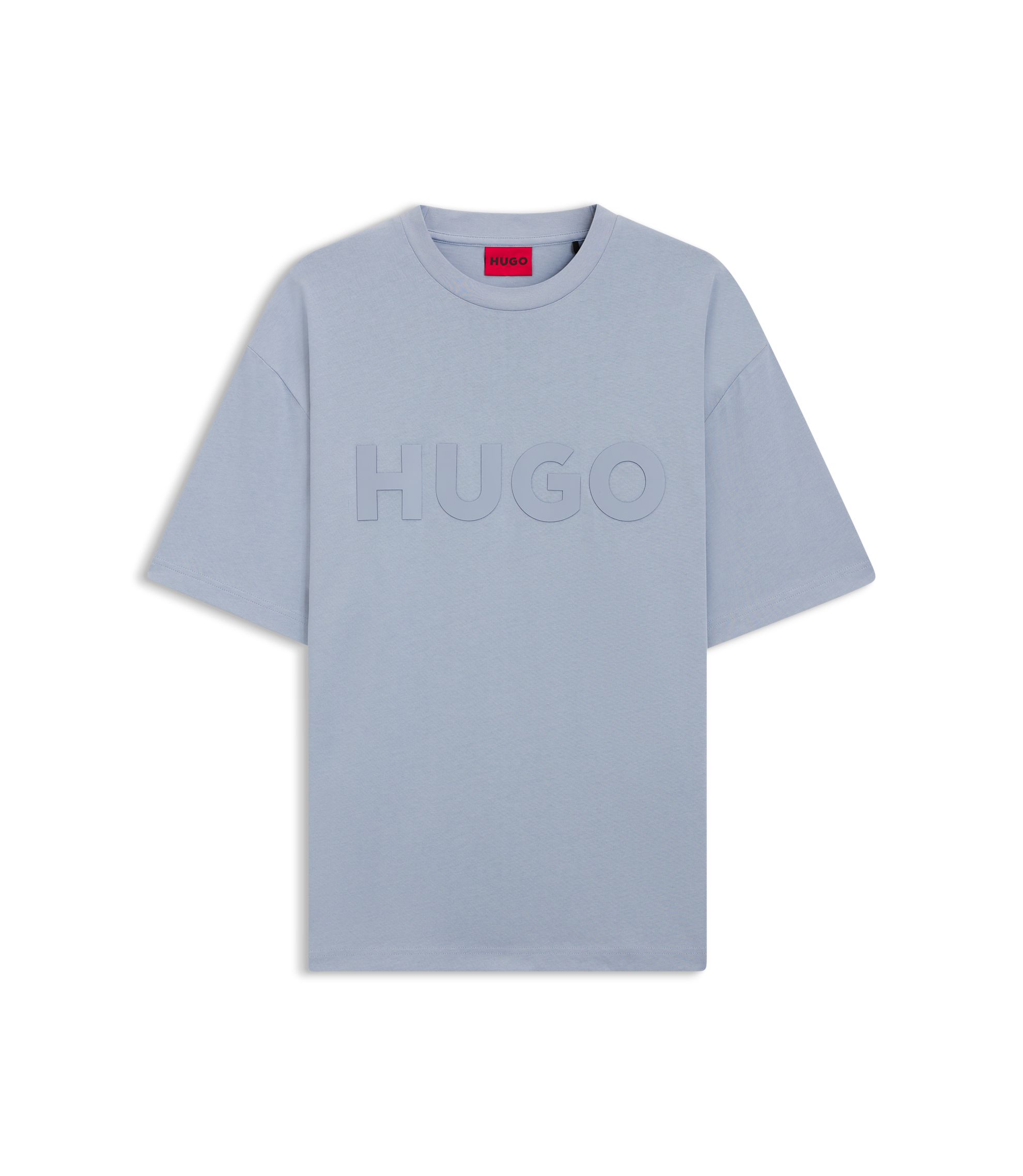 HUGO - Oversized-fit T-shirt in cotton with reflective logo - Purple