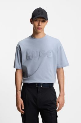 Camiseta oversize fit de algod&oacute;n con logo reflectante, Lila