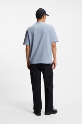 Oversized-fit T-shirt in cotton with reflective logo, Purple