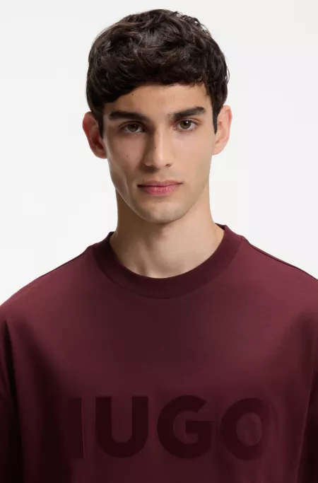 Oversized-fit cotton T-shirt with reflective logo