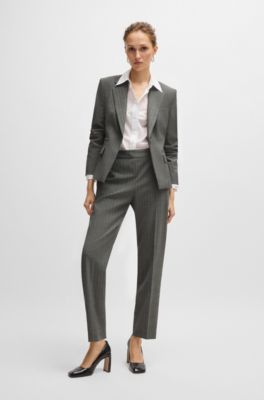 Chaqueta slim fit de lana virgen a rayas, Fantas&iacute;a