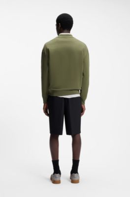 Sweat Relaxed en molleton de coton avec logo, Chaux
