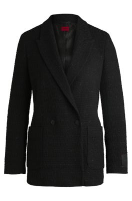 Hugo Boss Relaxed-fit Jacket In Sparkle-effect Boucl In Patterned