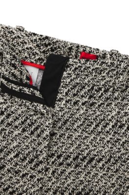 High-waisted shorts in patterned boucl&eacute;, Patterned