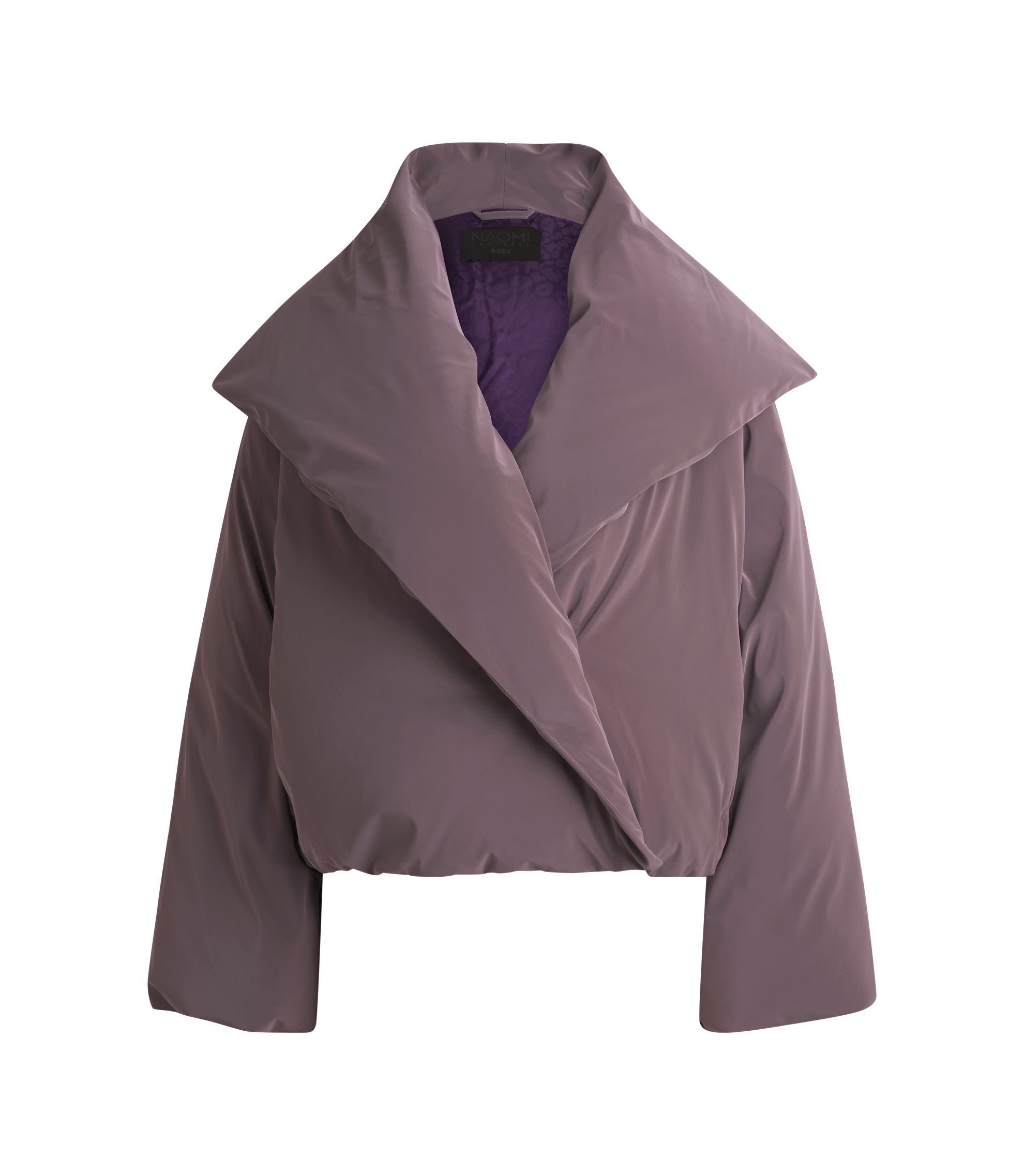 BOSS - NAOMI x BOSS cropped down jacket in velvet-touch fabric