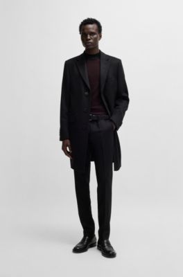 Silk regular-fit sweater with knitted structure, Black