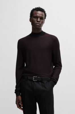 Silk regular-fit sweater with knitted structure, Black