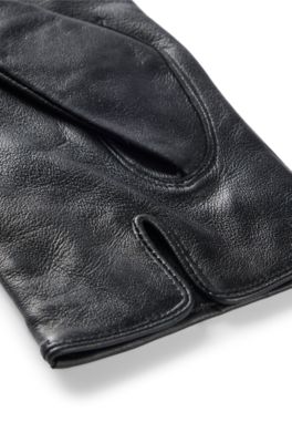 Logo-lettering gloves leather
