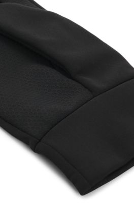 Gants de course adapt&eacute;s aux &eacute;crans tactiles avec logos imprim&eacute;s, Noir
