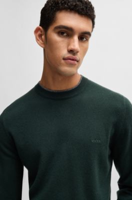 Jersey de lana virgen con logo bordado, Cal