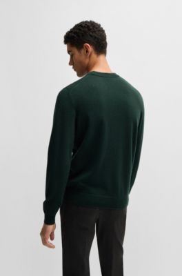 Jersey de lana virgen con logo bordado, Cal