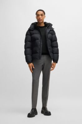 Jersey de lana virgen con motivo de jacquard a dos tonos, Negro