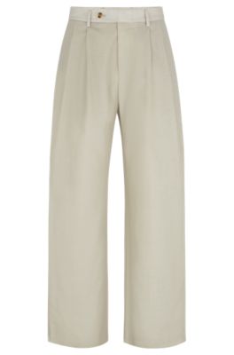 BOSS - Relaxed-fit trousers in virgin wool - Light Beige