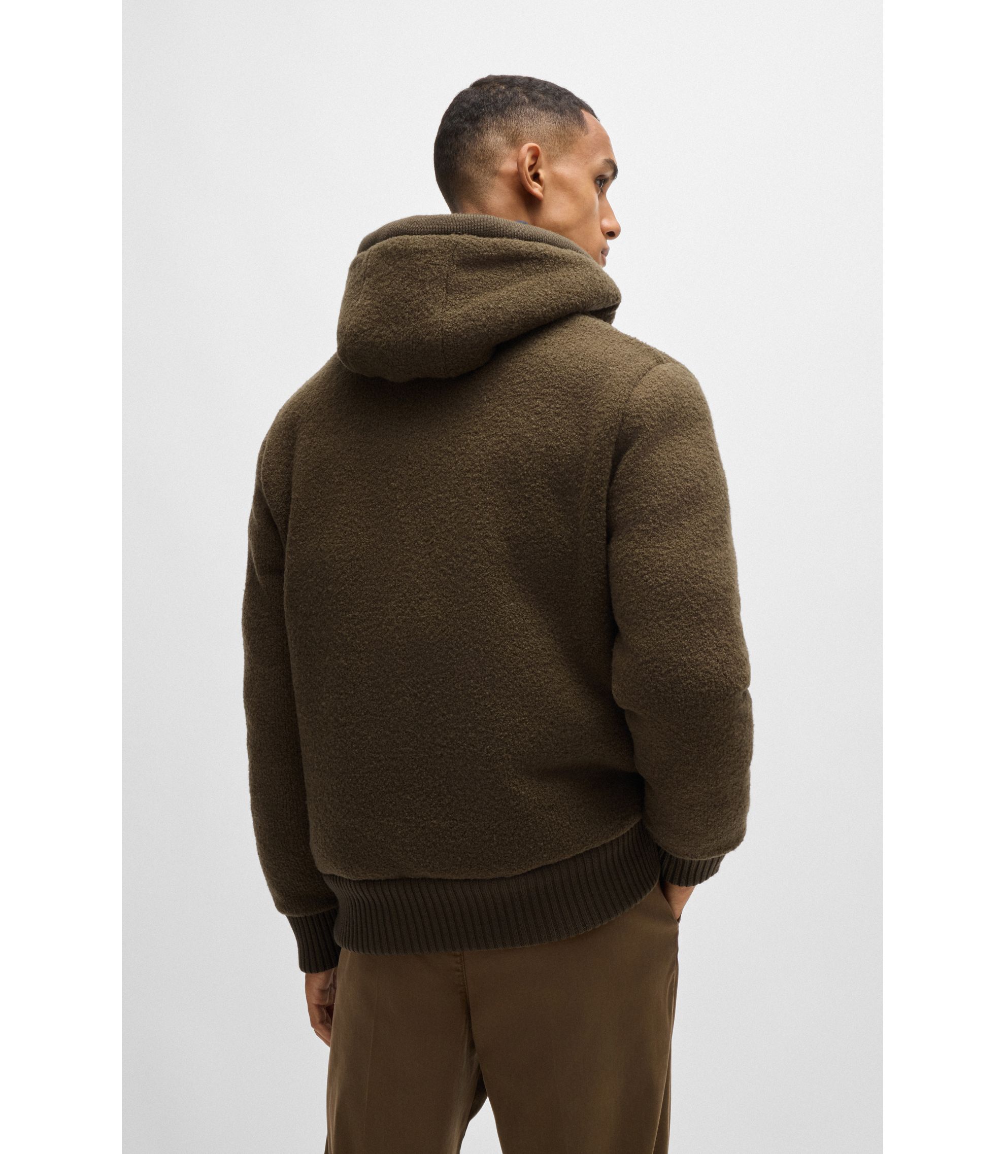 ジャケット・アウター digne collarless jacket coat mossgreen digne collarless jacket coat mossgreen