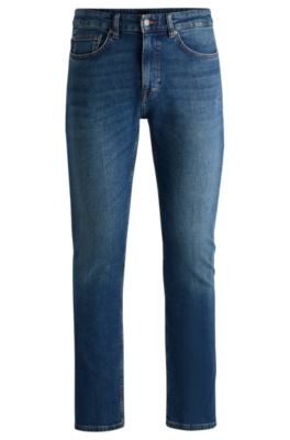 BOSS - Delaware Slim-fit jeans in blue comfort-stretch denim