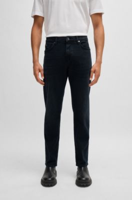 Regular-fit jeans in blue-black super-soft denim, Black