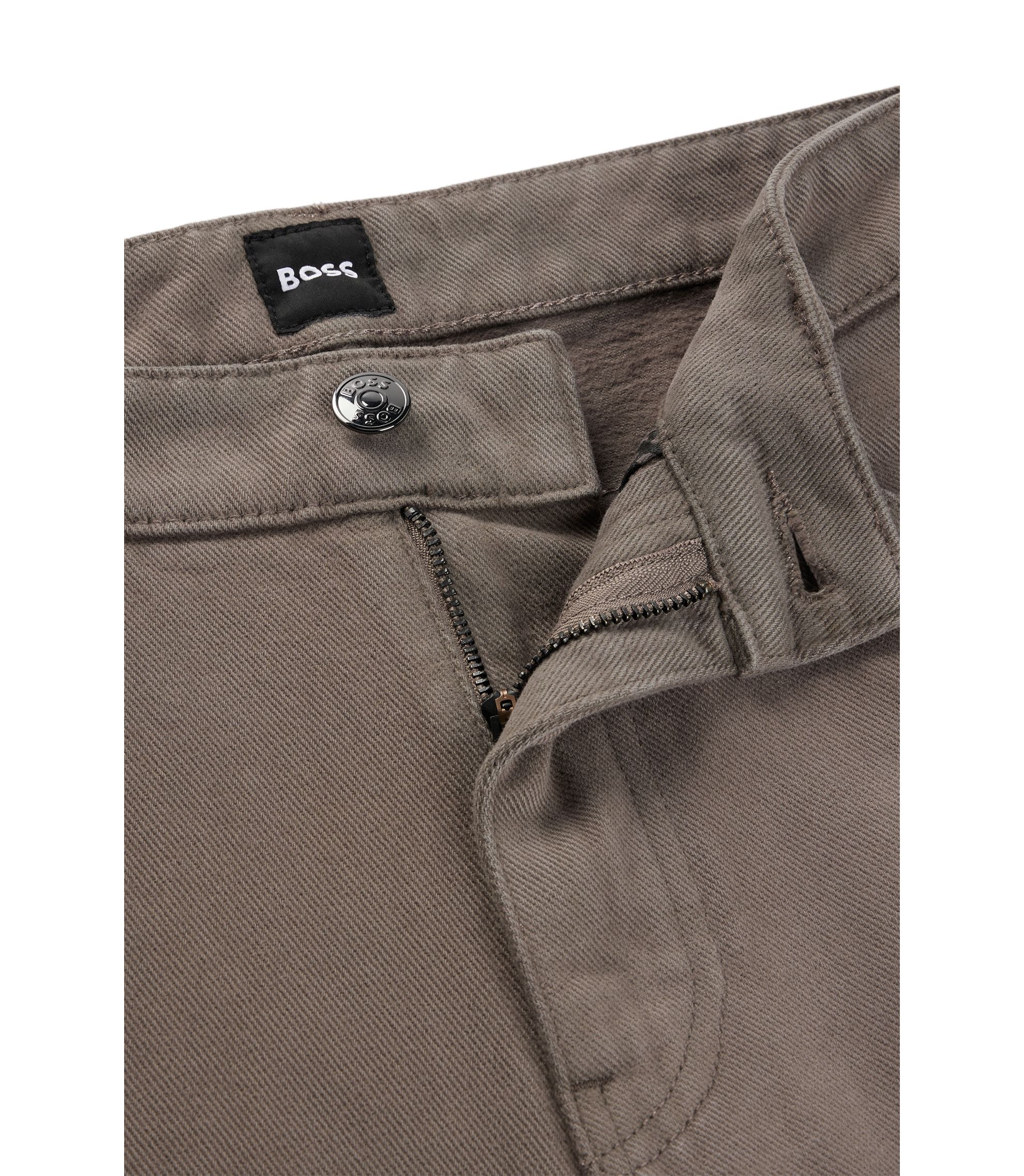 BOSS - Baggy-fit jeans in beige Italian denim - Khaki