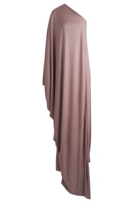 Hugo Boss Naomi X Boss Floor-length Dress With One-shoulder Styling In Patterned