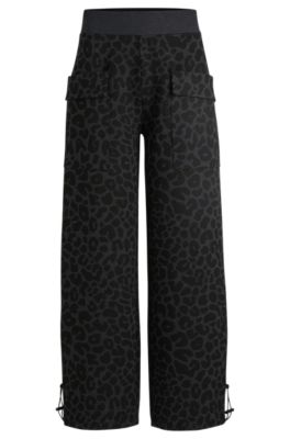 NAOMI x BOSS animal-print tracksuit bottoms with energear&trade;, Black