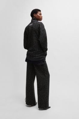 NAOMI x BOSS animal-print tracksuit bottoms with energear&trade;, Black