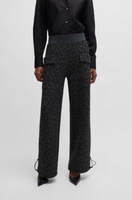 NAOMI x BOSS animal-print tracksuit bottoms with energear&trade;, Black