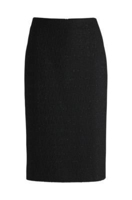 Hugo Boss Slim-fit Pencil Skirt In Sparkle Boucl In Patterned