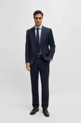 Camisa slim fit de algod&oacute;n estructurado, Celeste