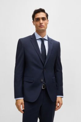 Camisa slim fit de algod&oacute;n estructurado, Celeste
