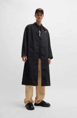 HUGO x Les Benjamins jacquard-pattern cap with co-branded label, Black