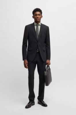 Regular-fit shirt in cotton-cashmere twill, Light Green