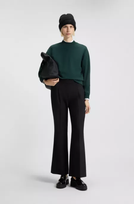 Cotton-terry sweatshirt with stacked-logo embroidery