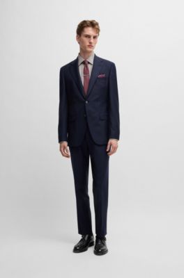 Slim-fit shirt in patterned cotton, Beige