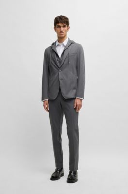 Camisa slim fit de punto t&eacute;cnico estructurado, Blanco