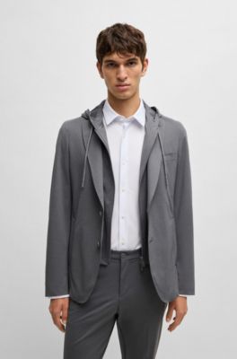 Camisa slim fit de punto t&eacute;cnico estructurado, Blanco